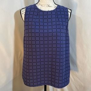 Saint Tropez West Woman's Crew Neck Sleeveless Zipper Back Blouse Sz M